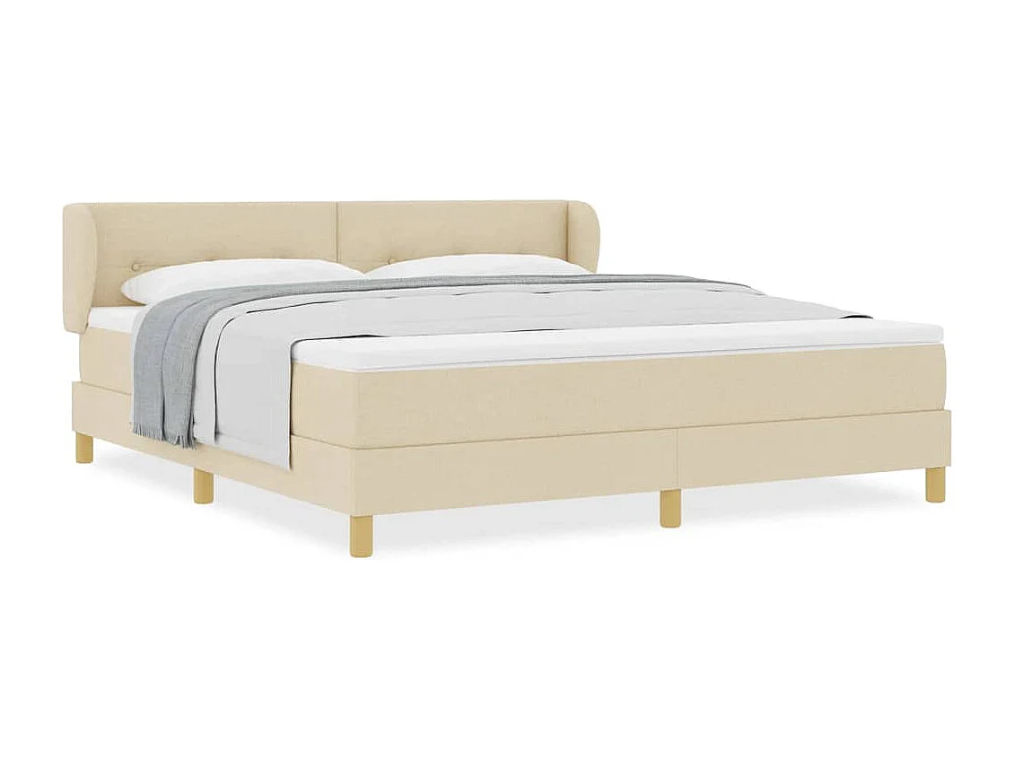 Cadre de lit avec Matelas Crème 90x200 cm Tissu Crème