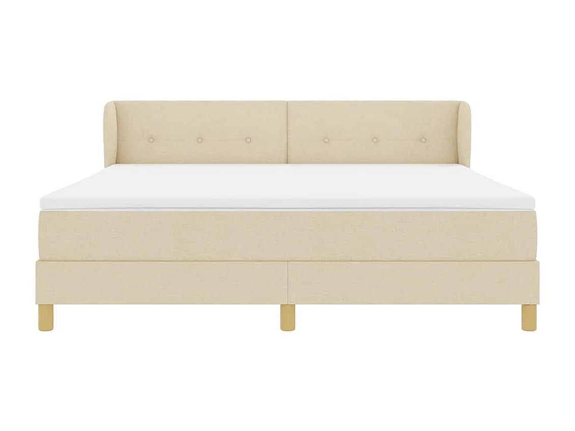 Cadre de lit avec Matelas Crème 90x200 cm Tissu Crème
