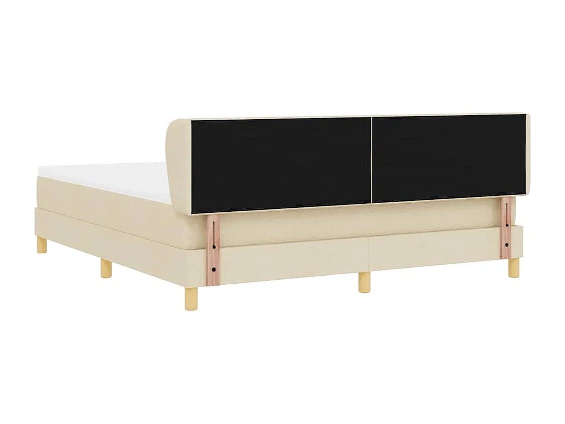 Cadre de lit avec Matelas Crème 90x200 cm Tissu Crème