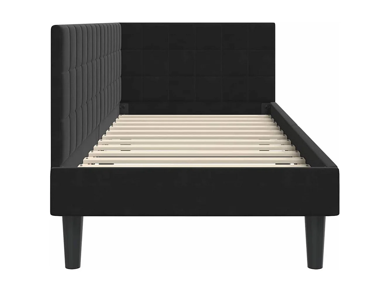 Cadre de lit d'angle avec tête de lit Noir 80 x 200 cm Velours