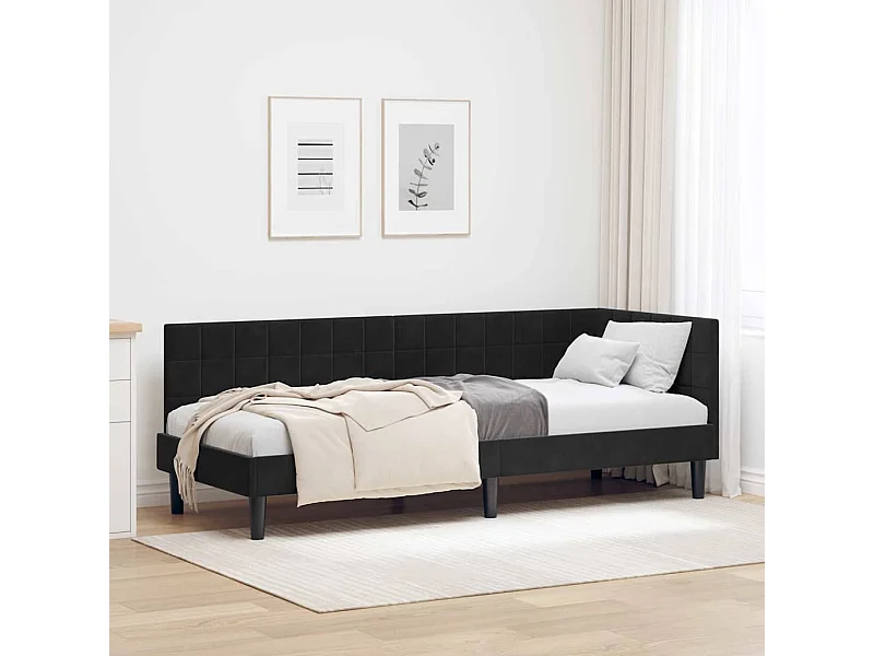 met hoofdeinde Zwart 80 x 200 cm Fluweel