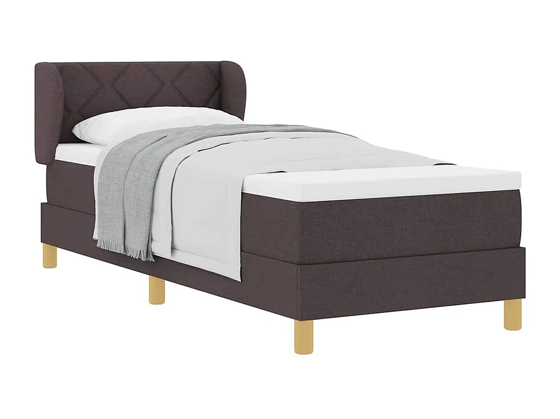 Boxspringbed met Matras Crème 90x200 cm Stof Donkerbruin