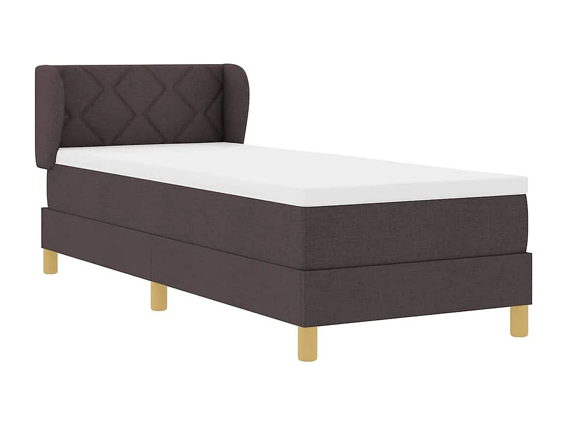 Boxspringbed met Matras Crème 90x200 cm Stof Donkerbruin