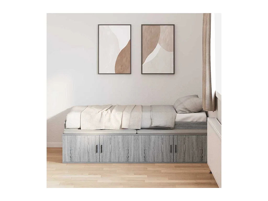 Cadre de lit avec rangement Sonoma gris 80 x 200 cm