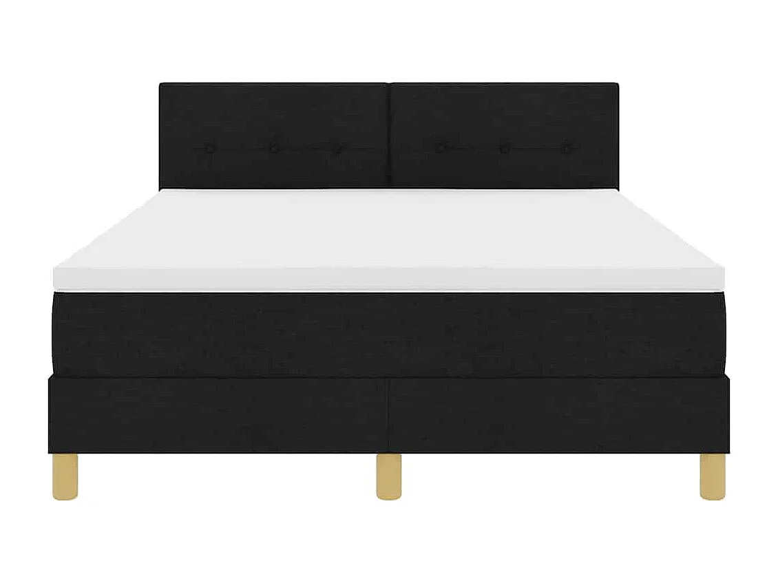 Cama tipo Box Spring con colchón Negro 160 x 200 cm tela