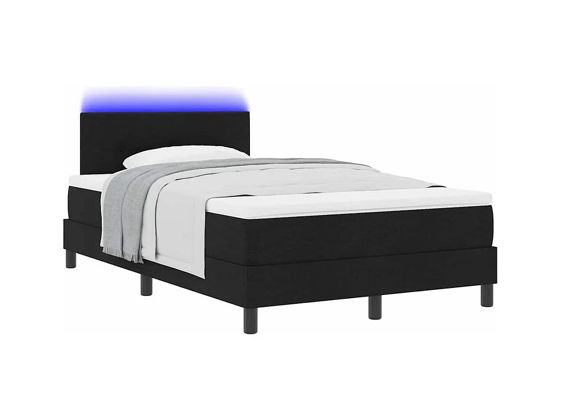 Cadre de lit avec matelas Noir 120 x 200 cm tissu