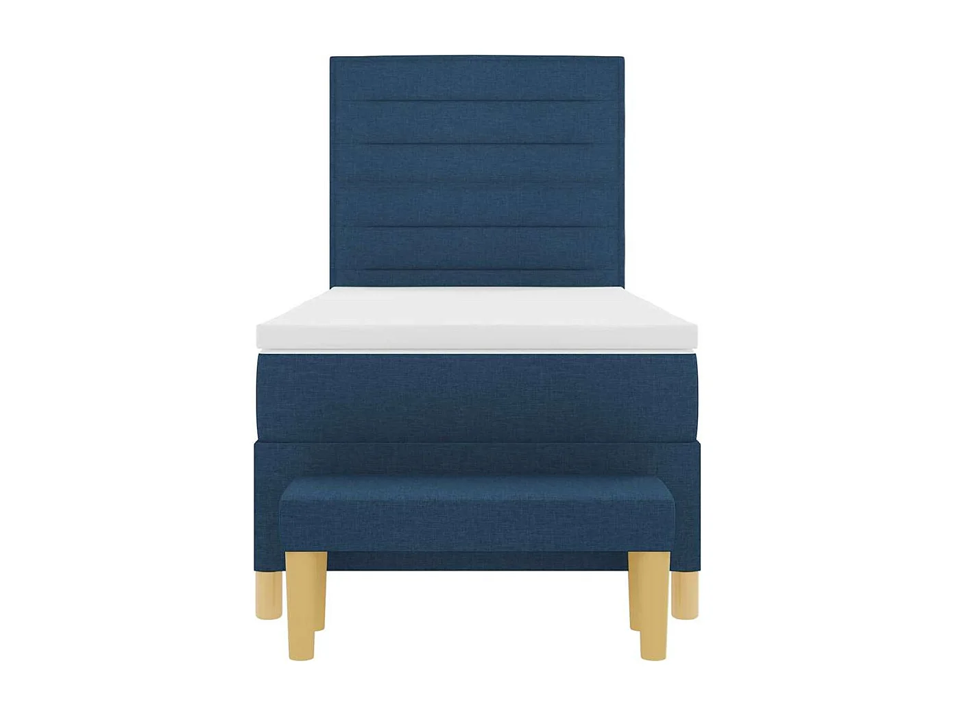 Cama tipo Box Spring con colchón Azul 90 x 190 cm tela