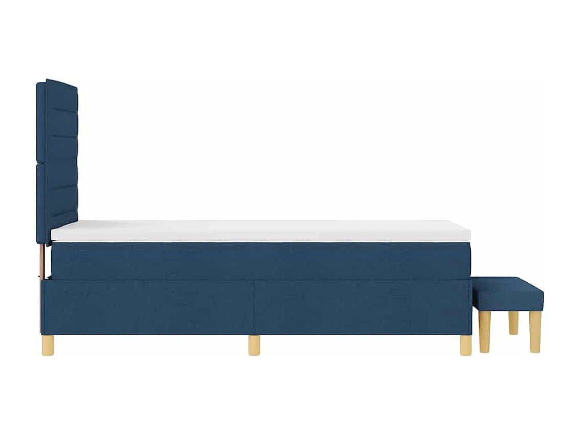 Cama tipo Box Spring con colchón Azul 90 x 190 cm tela