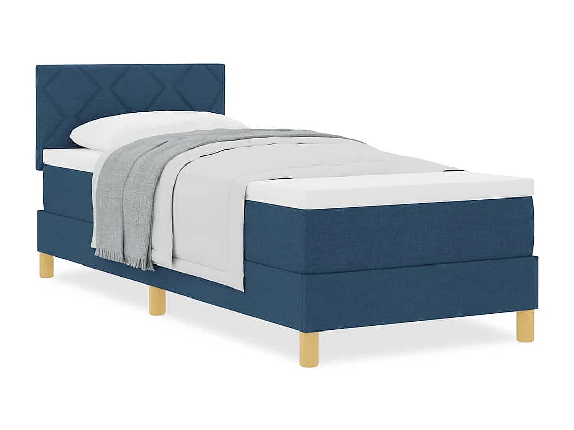 Cama box spring con colchón con colchón Azul 80 x 200 cm tela