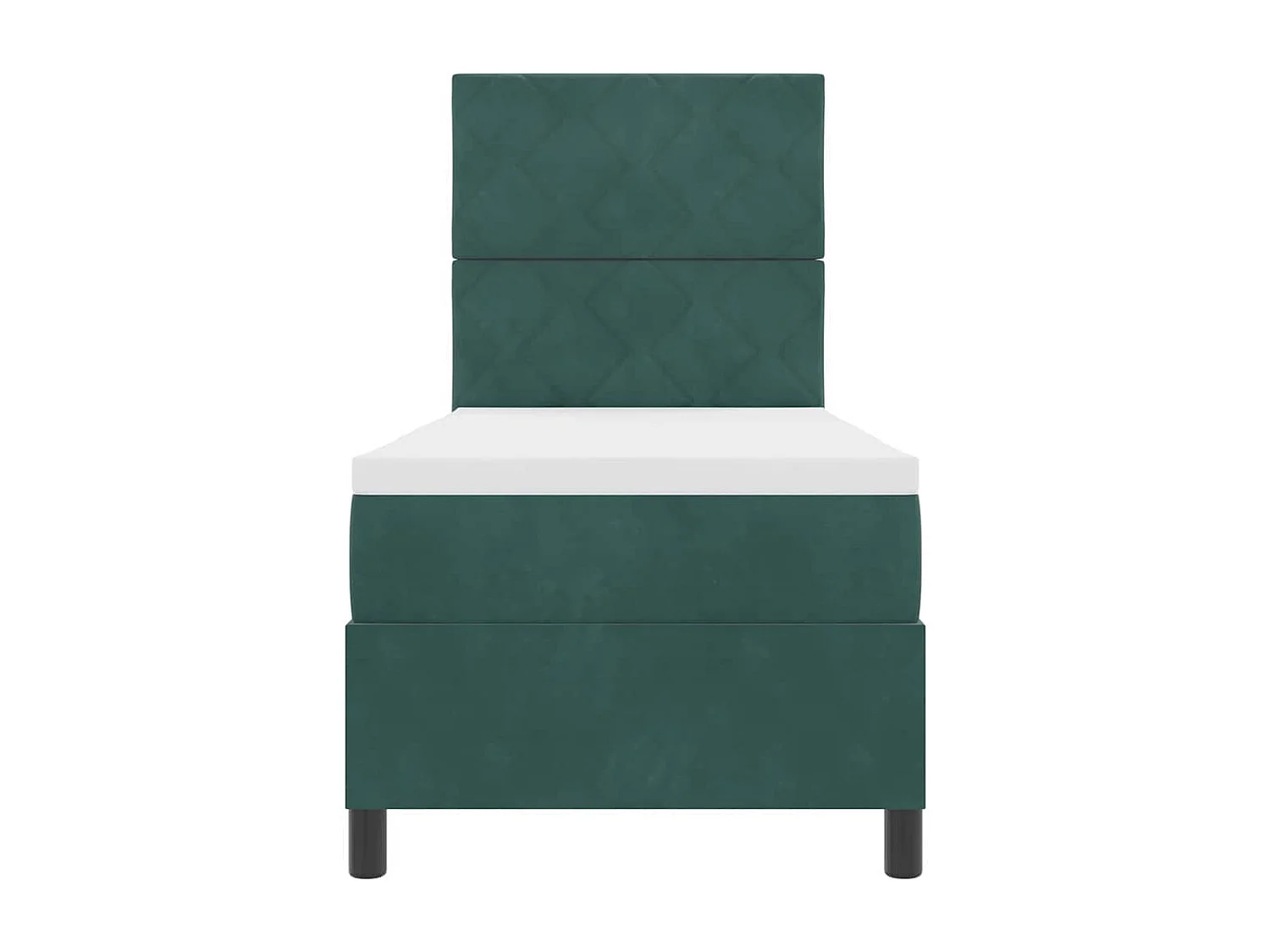 Cadre de lit avec matelas Vert foncé 80 x 200 cm Velours