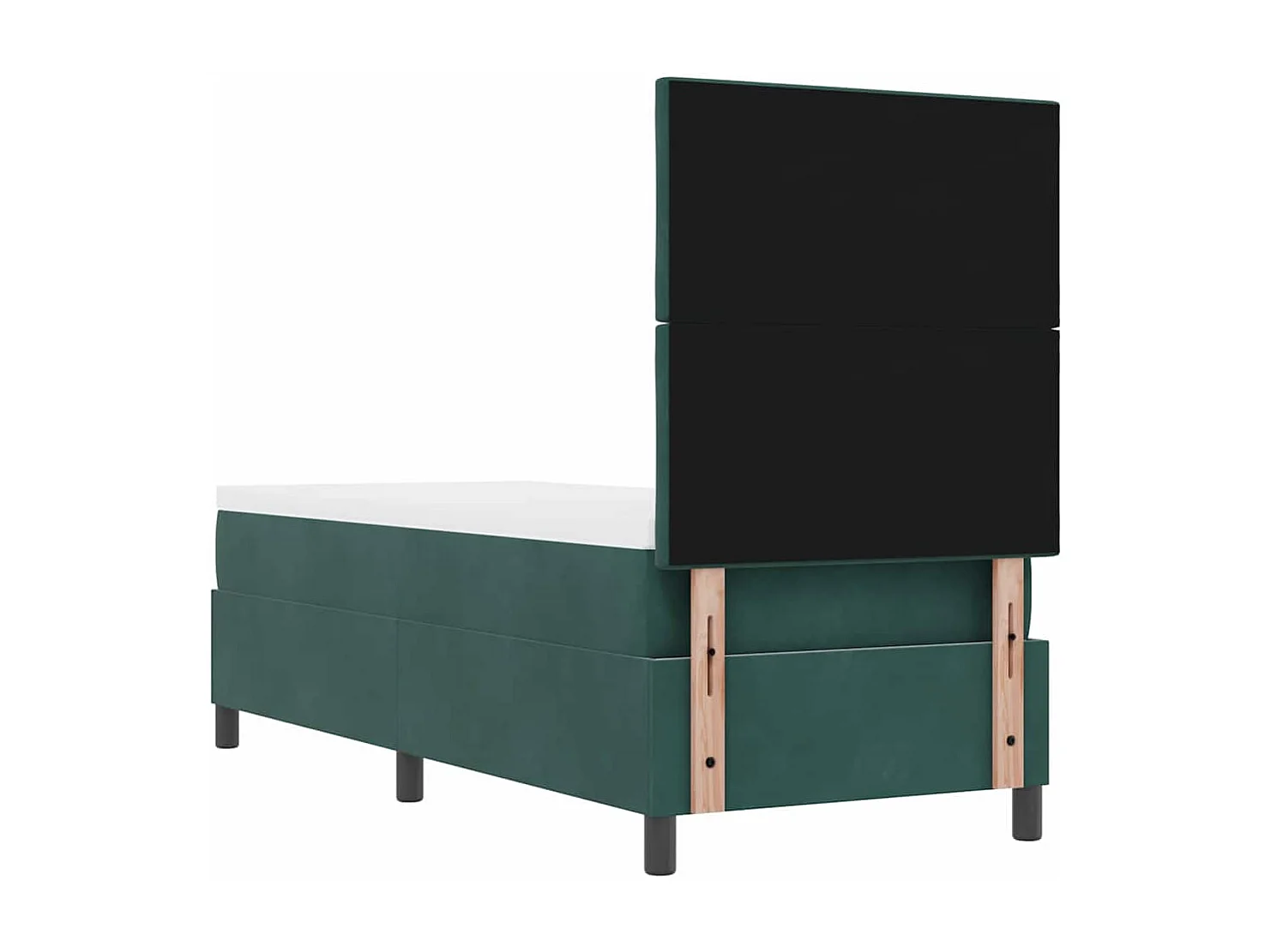 Cadre de lit avec matelas Vert foncé 80 x 200 cm Velours