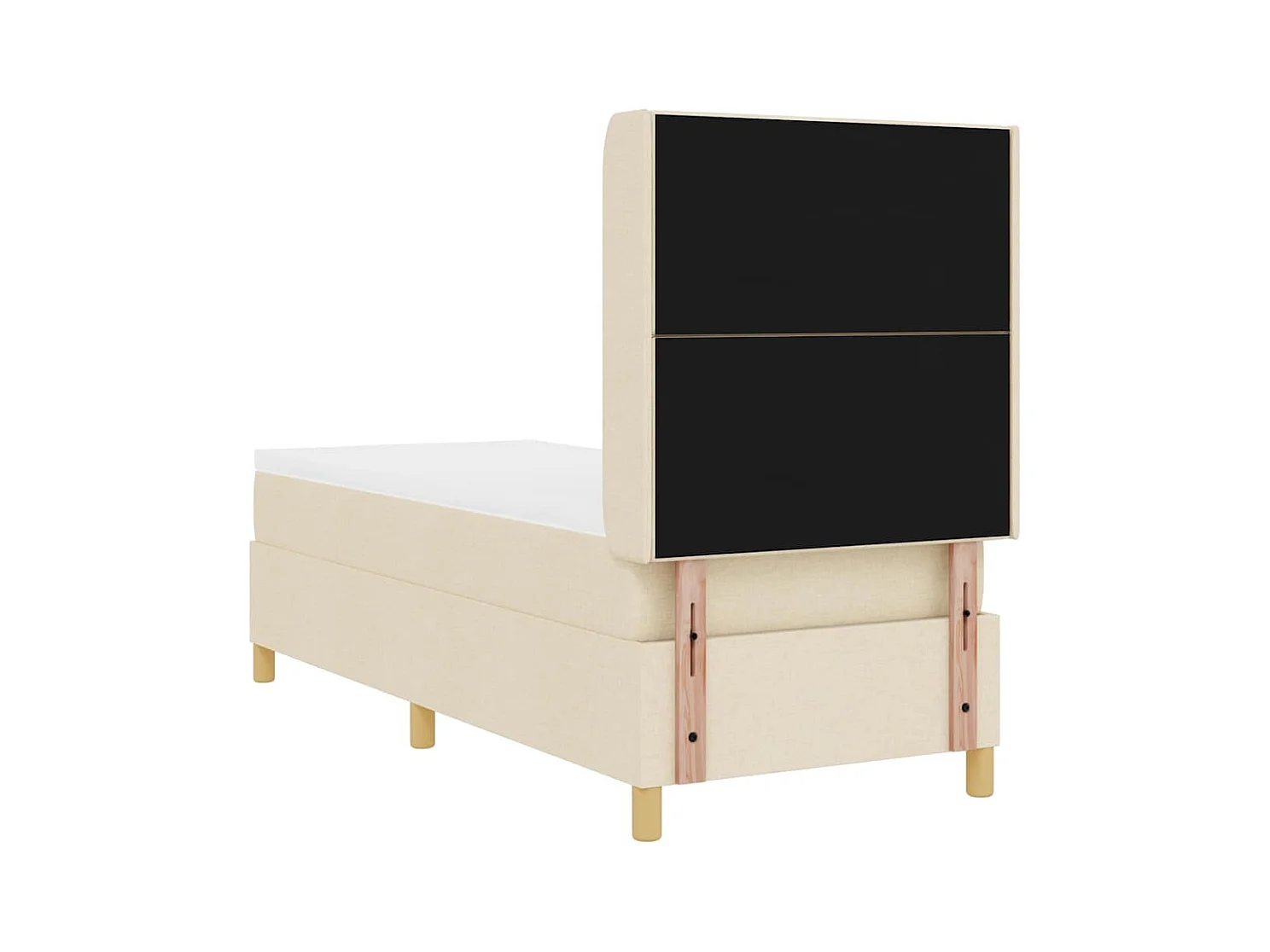 Cadre de lit avec matelas Crème 80 x 200 cm tissu