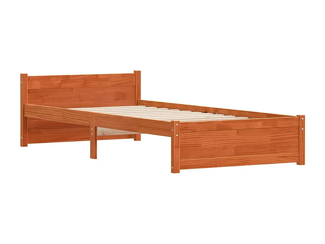 Cadre de lit Marron cire 90 x 190 cm Bois massif en pin