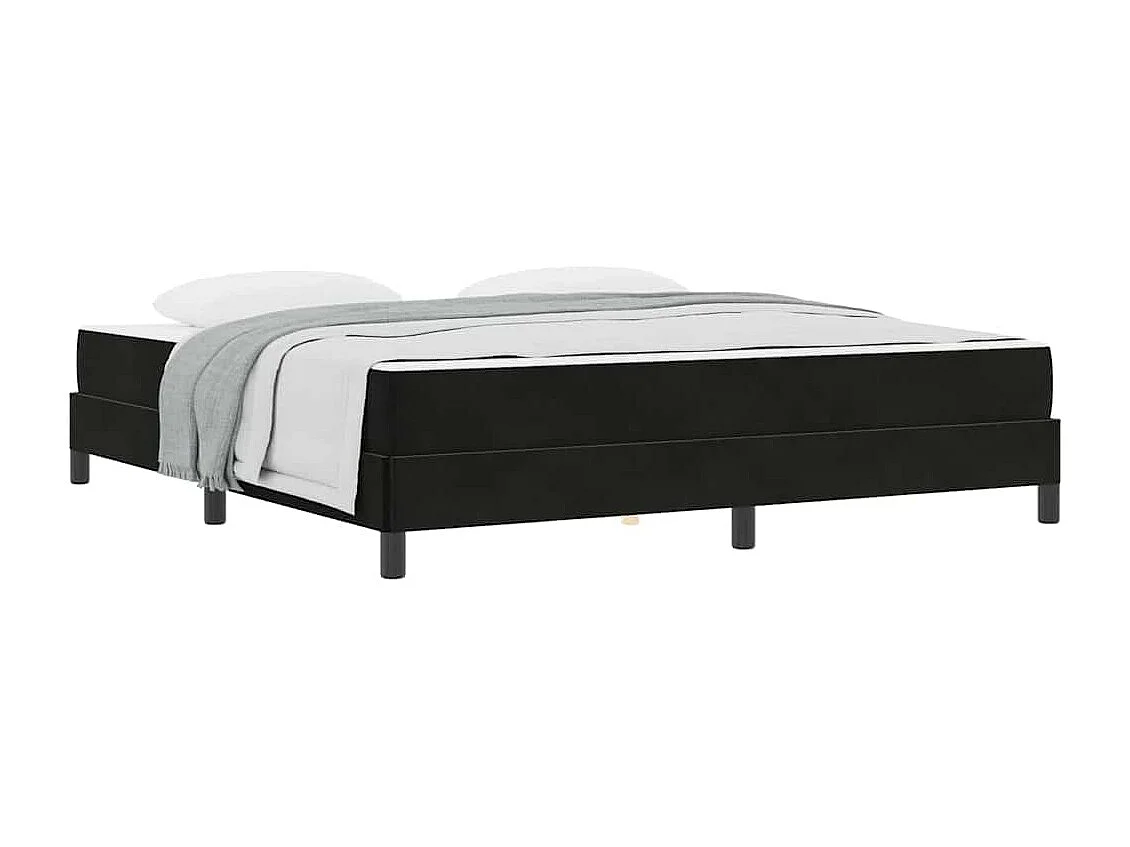 Cama box spring con colchón Negro 180 x 200 cm Terciopelo