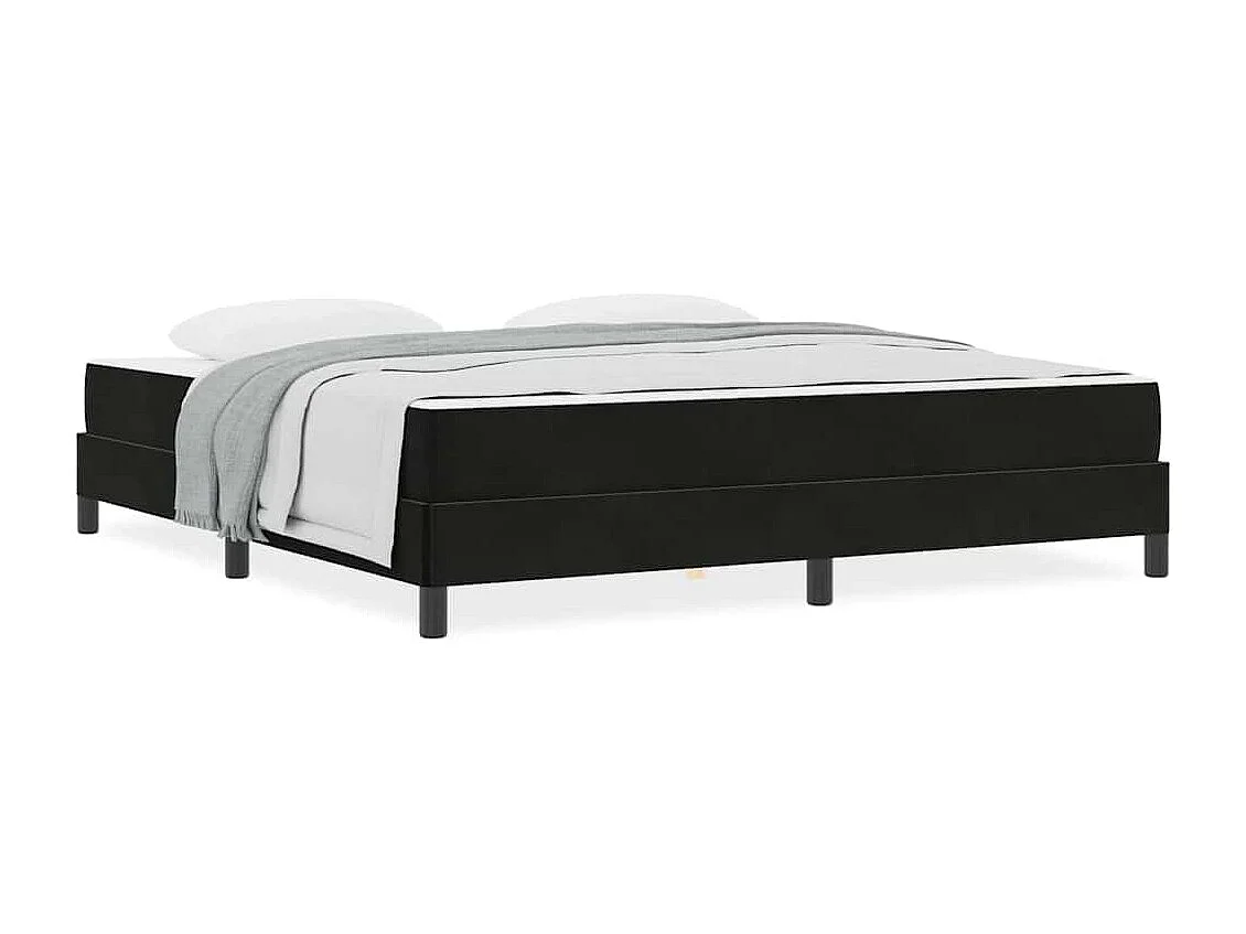 Cama box spring con colchón Negro 180 x 200 cm Terciopelo