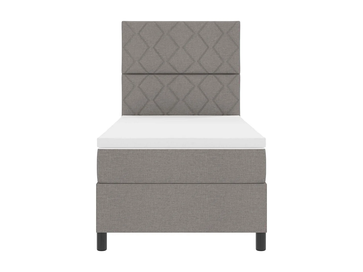 Cadre de lit avec matelas Taupe 100 x 200 cm tissu