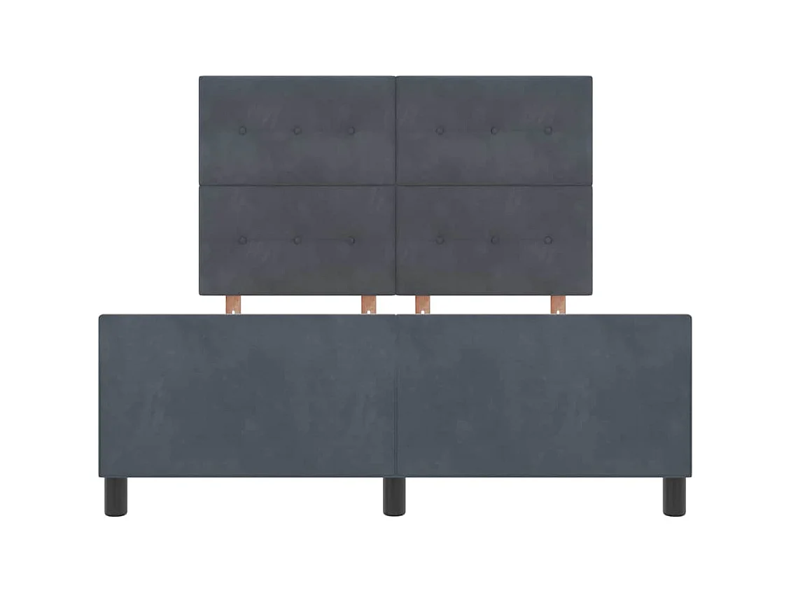Cadre de lit avec tête de lit Gris foncé 160 x 200 cm Velours