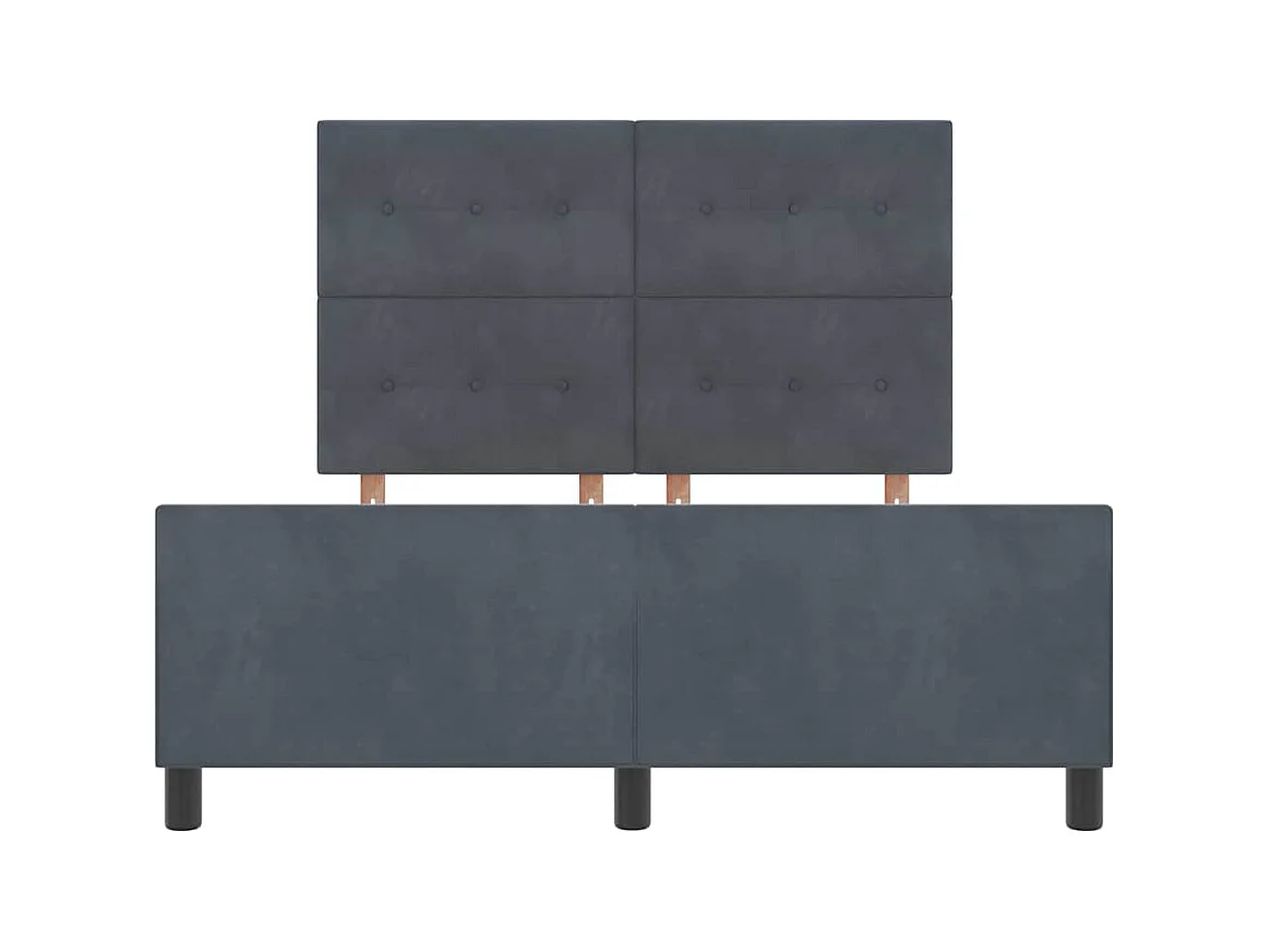 Cadre de lit avec tête de lit Gris foncé 160 x 200 cm Velours