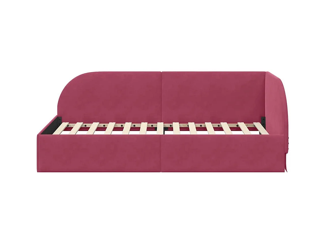 Cadre de lit d'angle Rouge bordeaux 80 x 200 cm Velours