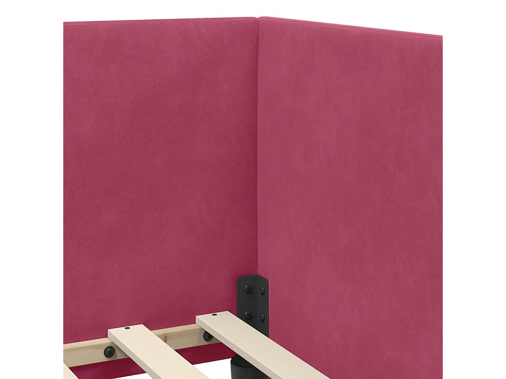 Cadre de lit d'angle Rouge bordeaux 80 x 200 cm Velours