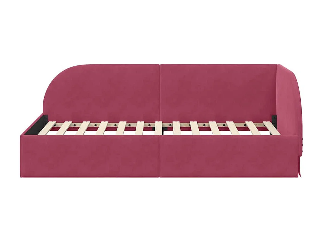 Cadre de lit d'angle Rouge bordeaux 80 x 200 cm Velours