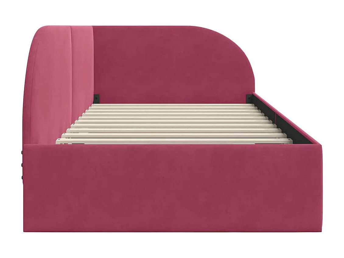 Cadre de lit d'angle Rouge bordeaux 80 x 200 cm Velours