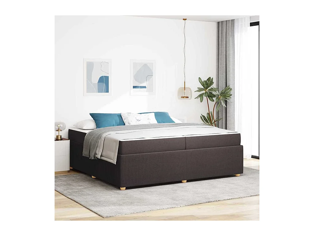 Estrutura de cama com colchão Castanho escuro 200 x 200 cm