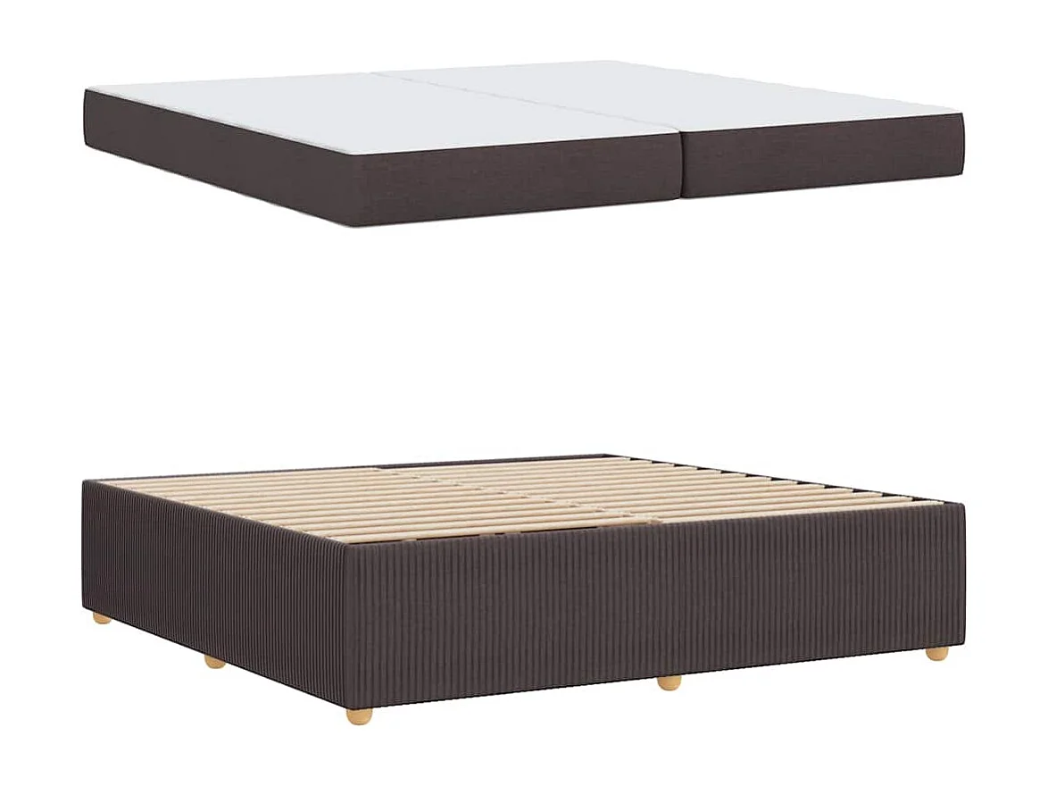 Bedframe met matras met matras Donkerbruin 200 x 200 cm Stof