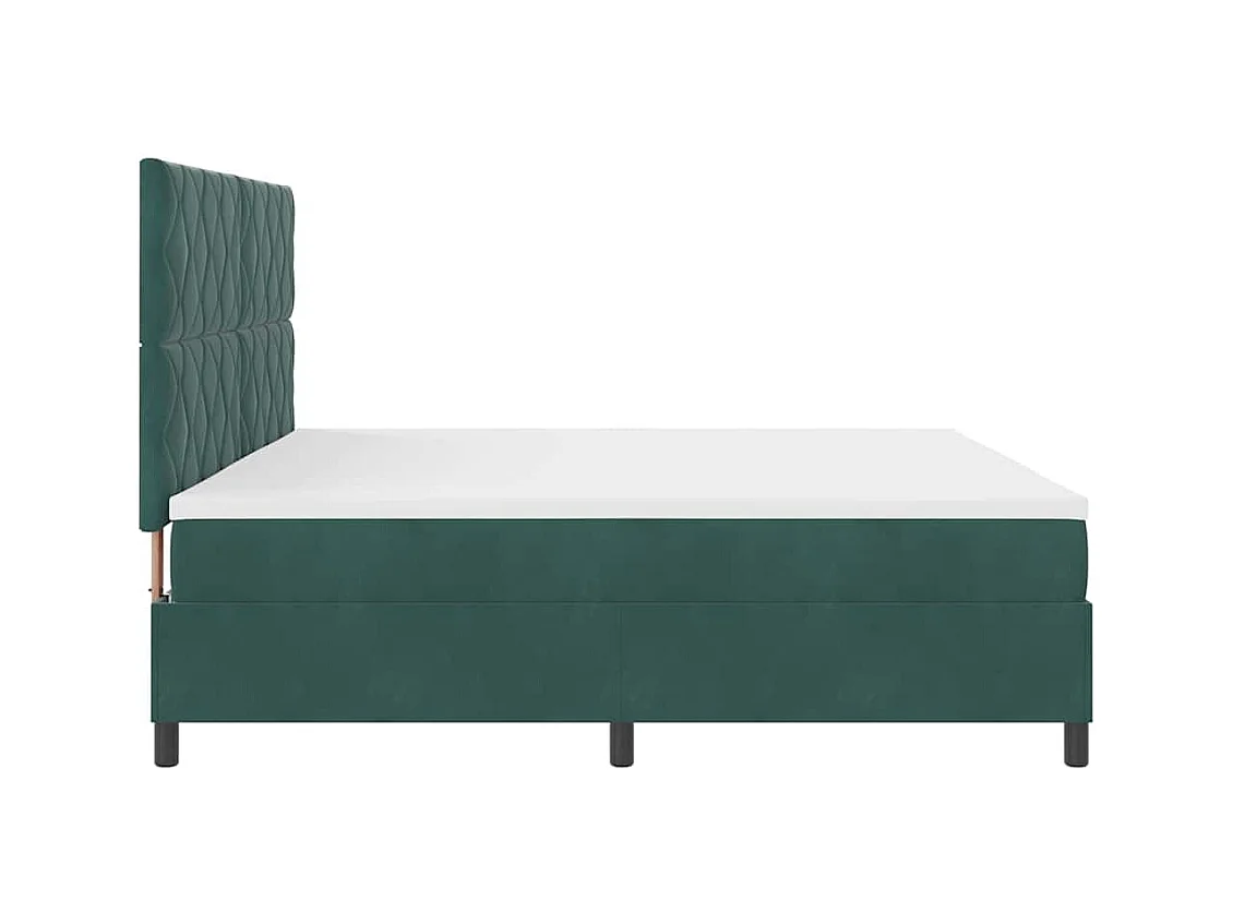 Cama Box com colchão Verde Escuro 200 x 200 cm Veludo