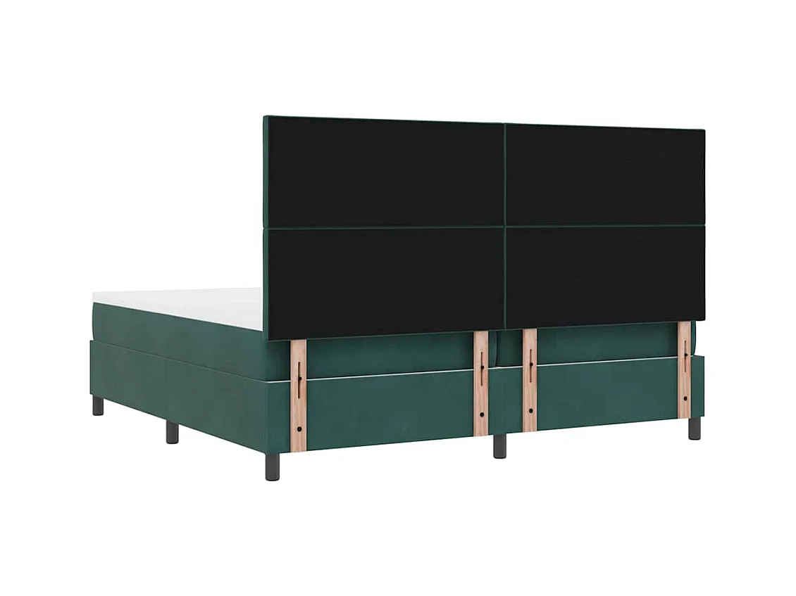 Cama Box com colchão Verde Escuro 200 x 200 cm Veludo
