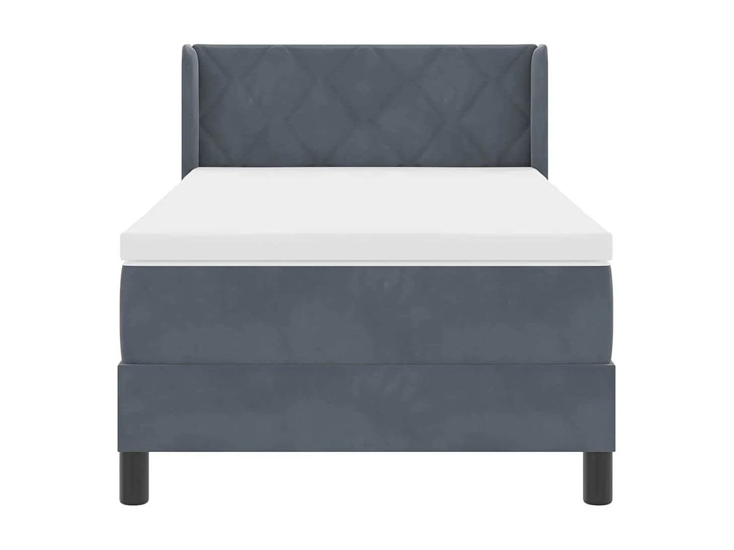 Cadre de lit avec matelas noir 100x200 cm en velours