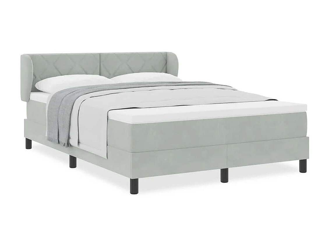 Cama con Somier y Colchón Gris Oscuro 80x200 cm Terciopelo