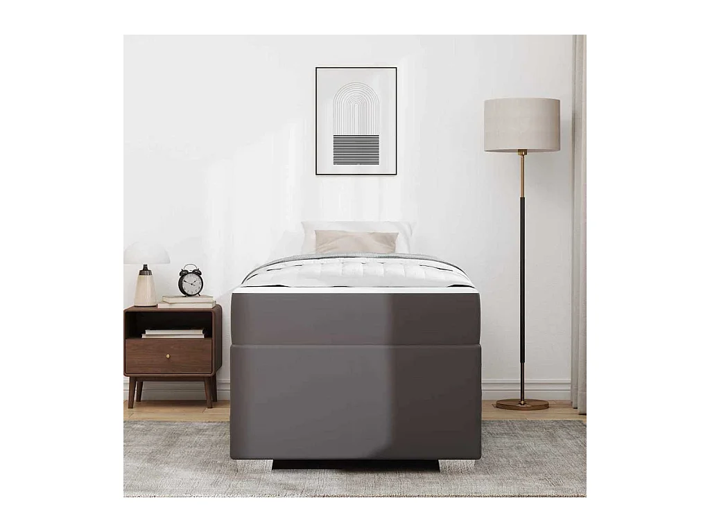 Cadre de lit Gris 90 x 190 cm Faux cuir