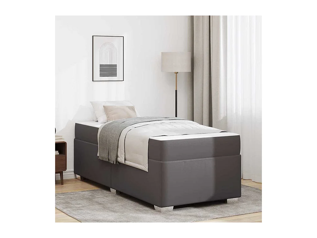 Cadre de lit Gris 90 x 190 cm Faux cuir