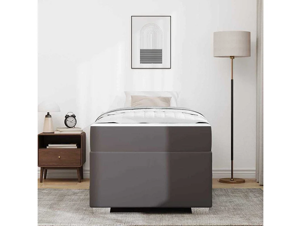 Cadre de lit Gris 90 x 190 cm Faux cuir