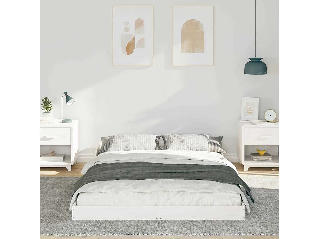 Estructura de cama Blanco 120 x 190 cm Madera maciza de pino
