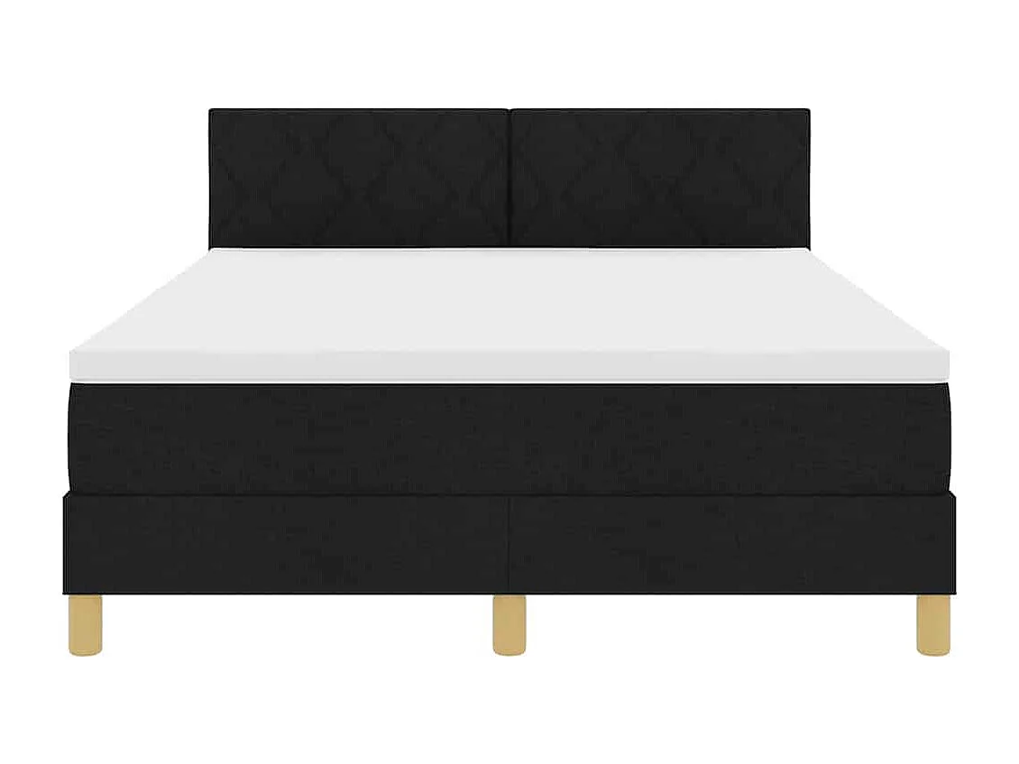 Cadre de lit avec matelas avec matelas Noir 140 x 200 cm tissu