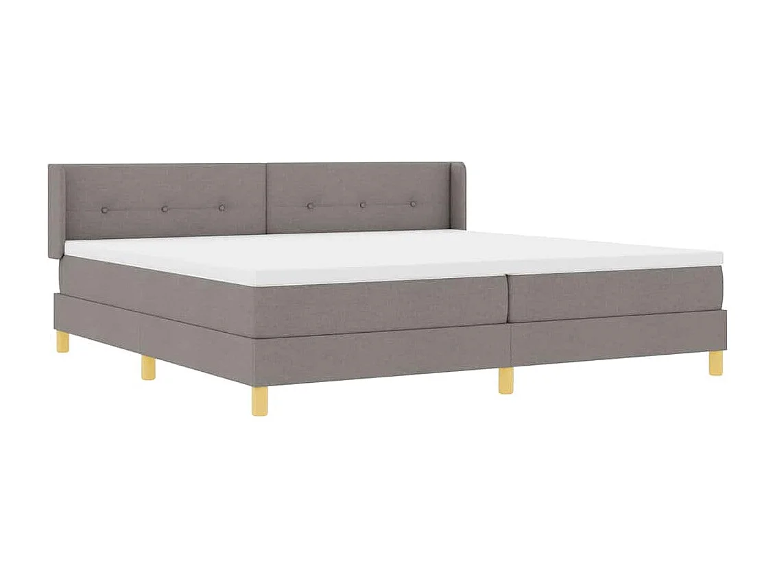 Cadre de lit avec matelas Taupe 200 x 200 cm tissu