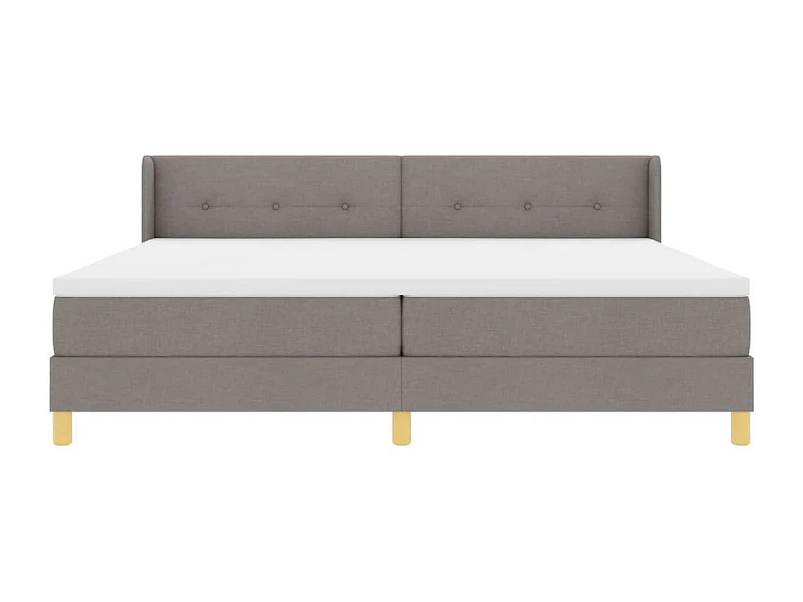 Cadre de lit avec matelas Taupe 200 x 200 cm tissu