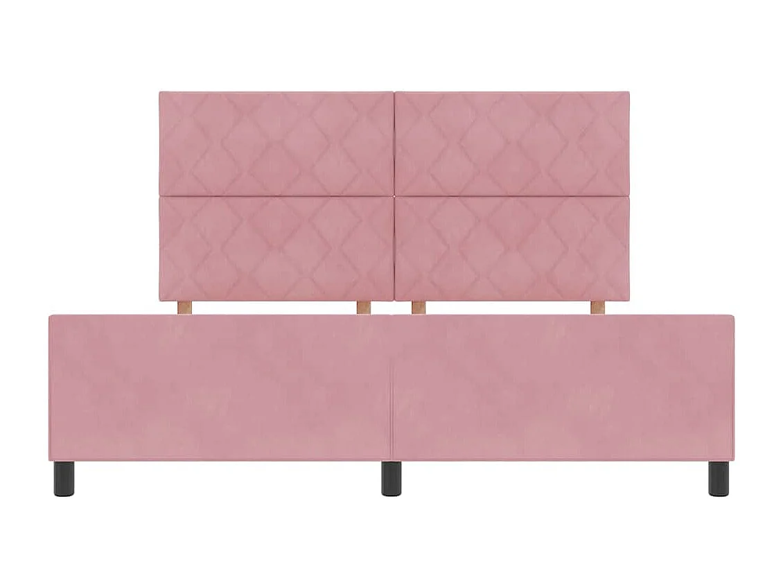 Cadre de lit avec tête de lit Rose 180 x 200 cm Velours