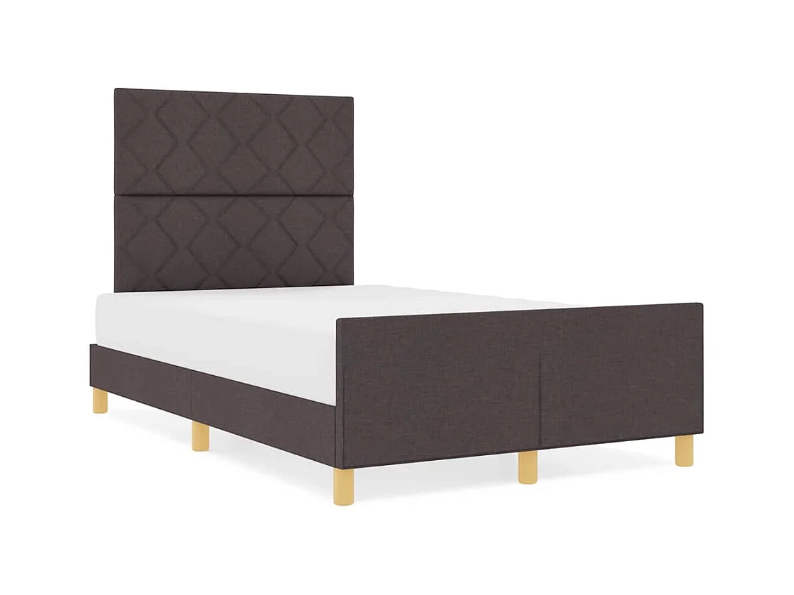 Estrutura da Cama Castanho escuro 120 x 200 cm tecido