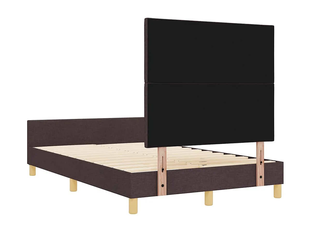 Cadre de lit avec tête de lit Marron foncé 120 x 200 cm tissu