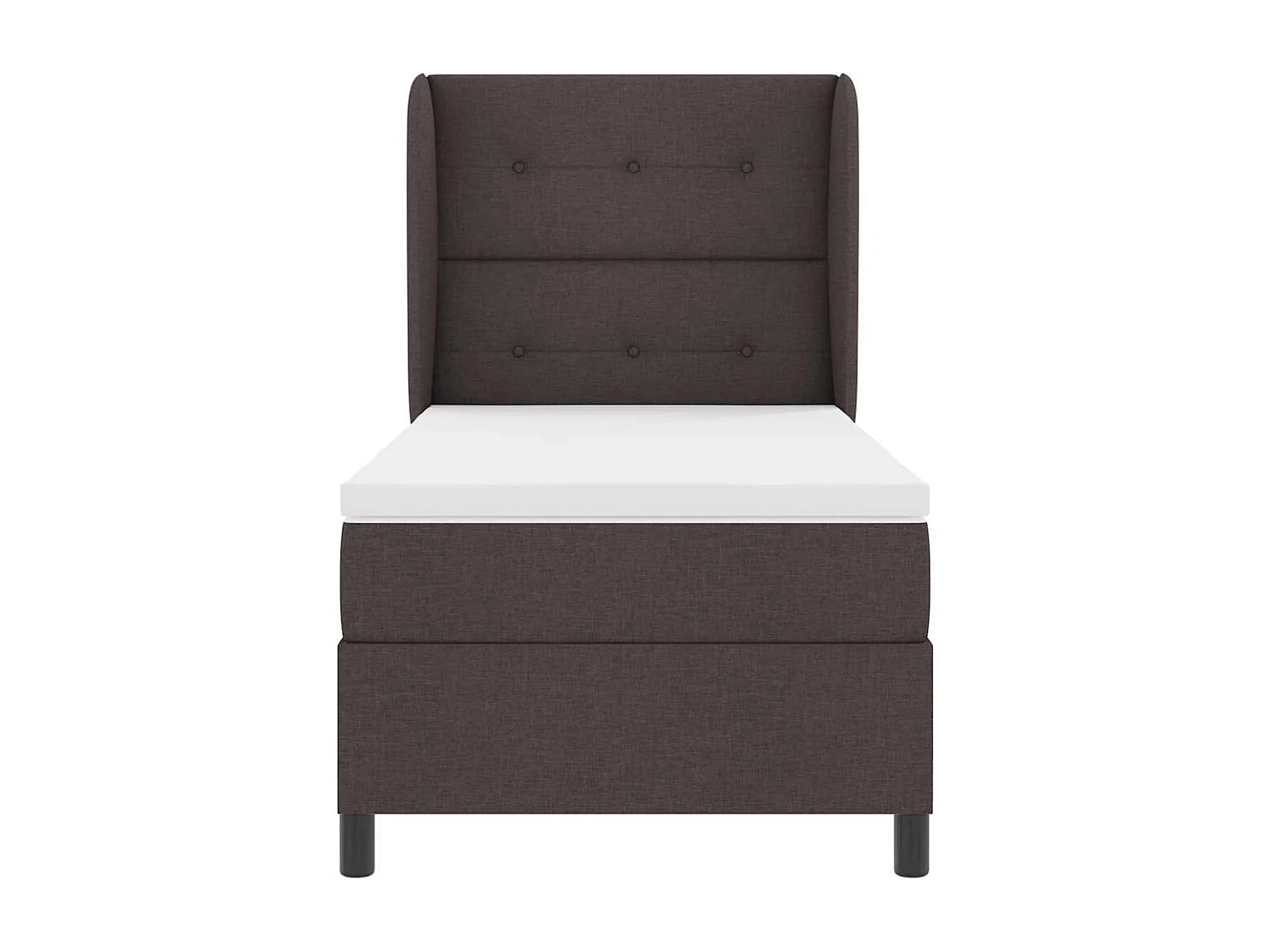 Cama tipo Box Spring con colchón Marrón oscuro 90 x 200 cm tela