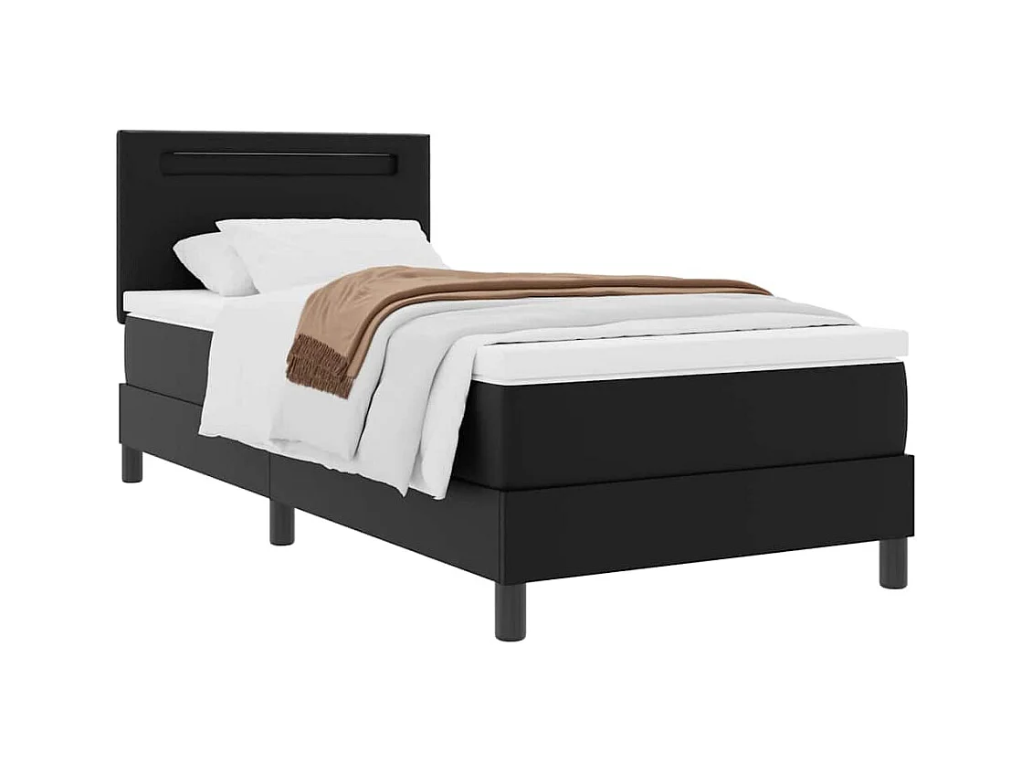 Cadre de Lit avec Matelas Noir 100 x 200 cm Faux cuir