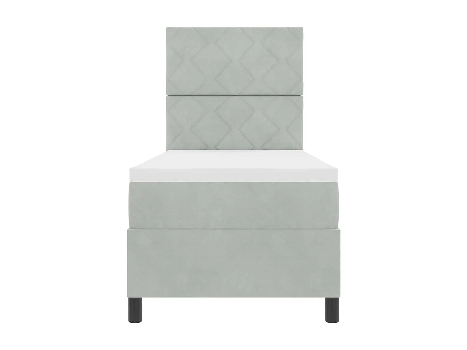 Cadre de lit avec matelas Gris clair 80 x 200 cm Velours