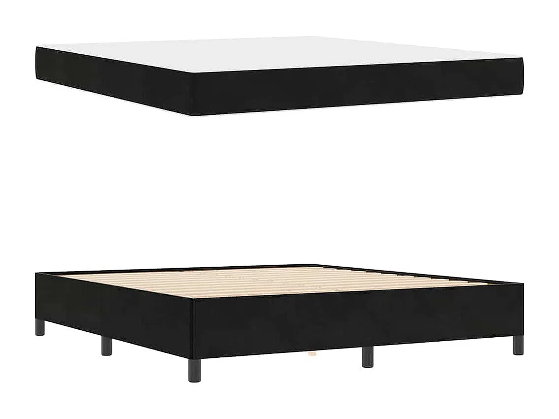 Cadre de lit Noir et blanc et noir 180 x 200 cm Velours