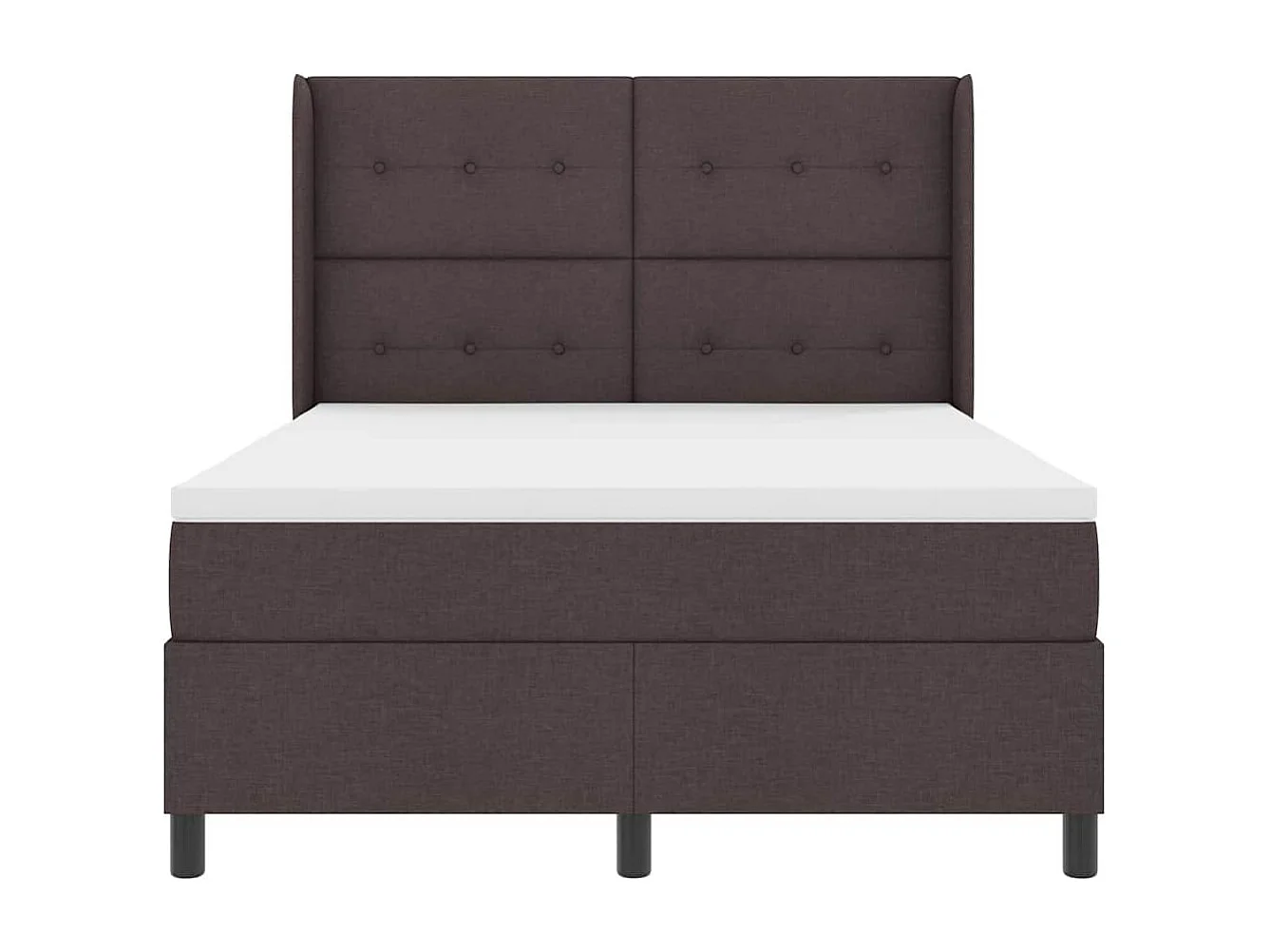 Cadre de lit avec matelas Marron foncé 140 x 200 cm tissu