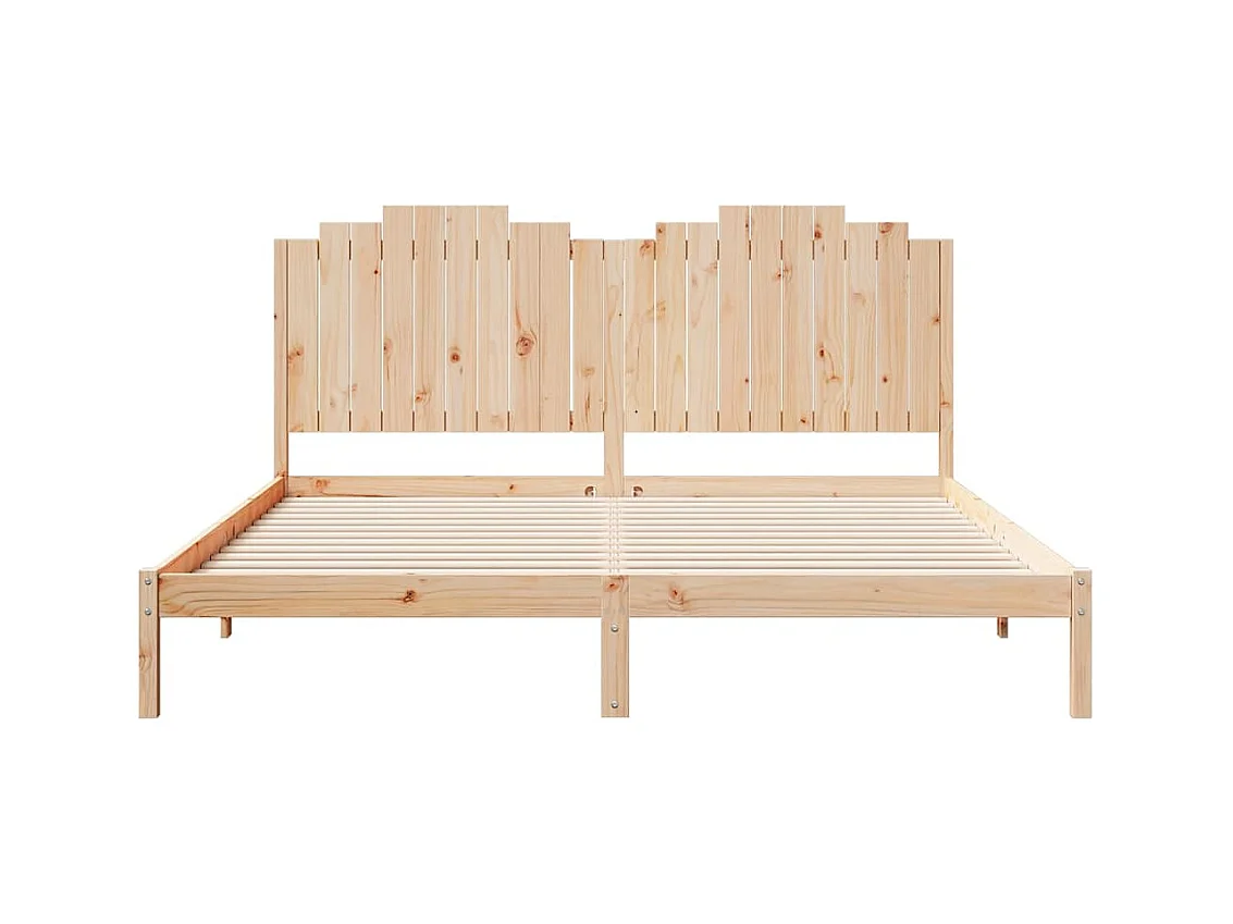 Cadre de lit extra long sans matelas 180x220 cm bois massif