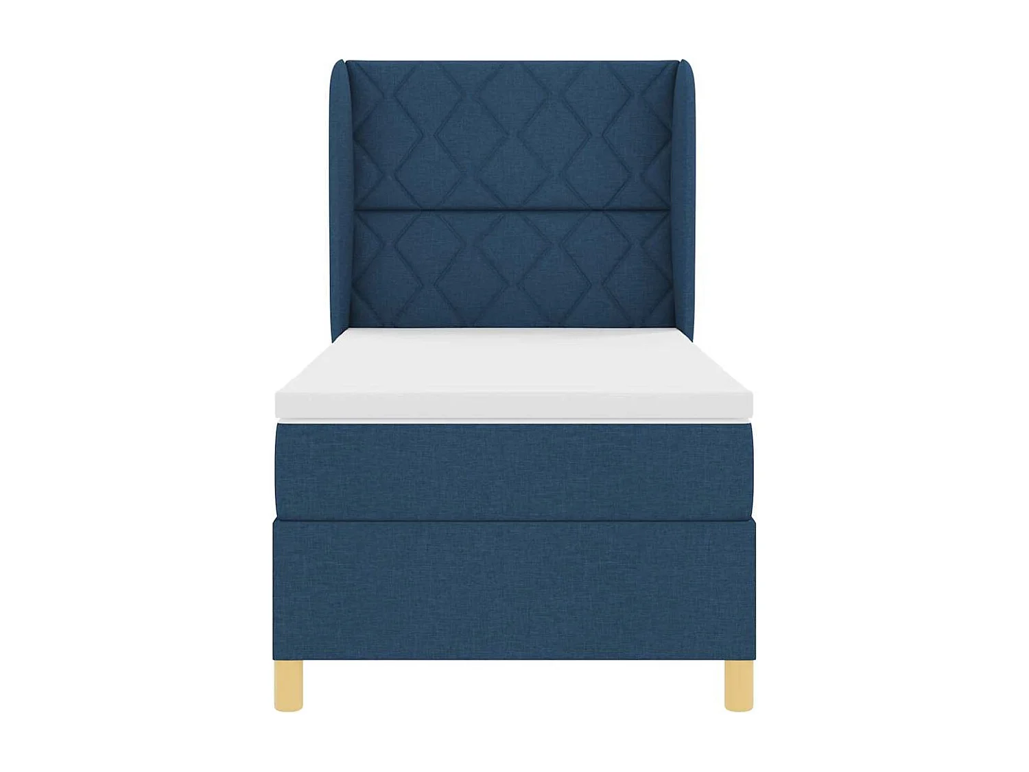 Cama con Somier y Colchón Gris Oscuro 90x190 cm de Tela Azul