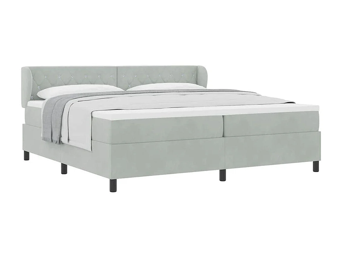 Cama con Somier y Colchón Gris Oscuro 80x200 cm Terciopelo